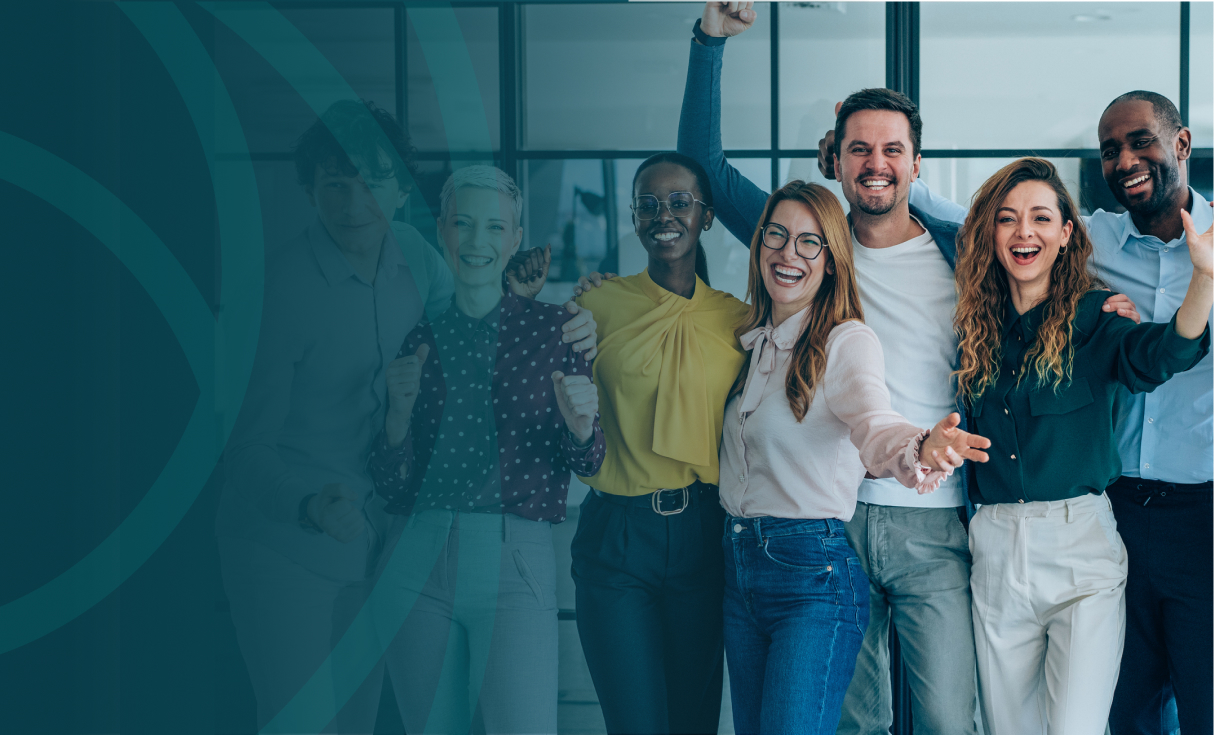 Shot of joyful business colleagues celebrating their success in the office.